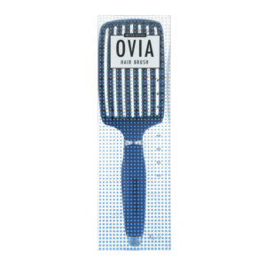 Granatowa szczotka OVIA Blue w opakowaniu Sister Young, widok z przodu.