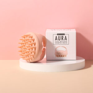 AURA NUDE PINK – Szczotka do mycia i masażu skóry głowy