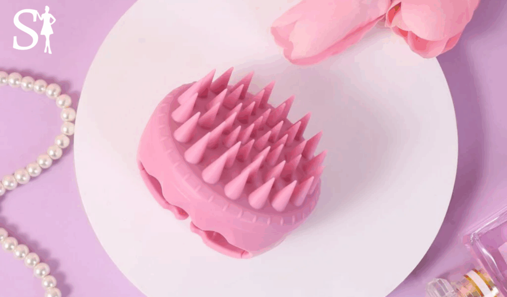 AURA PINK – Szczotka do mycia i masażu skóry głowy