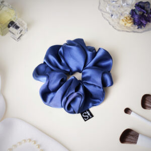 LILU – szyfonowa gumka do włosów scrunchie Steel Blue