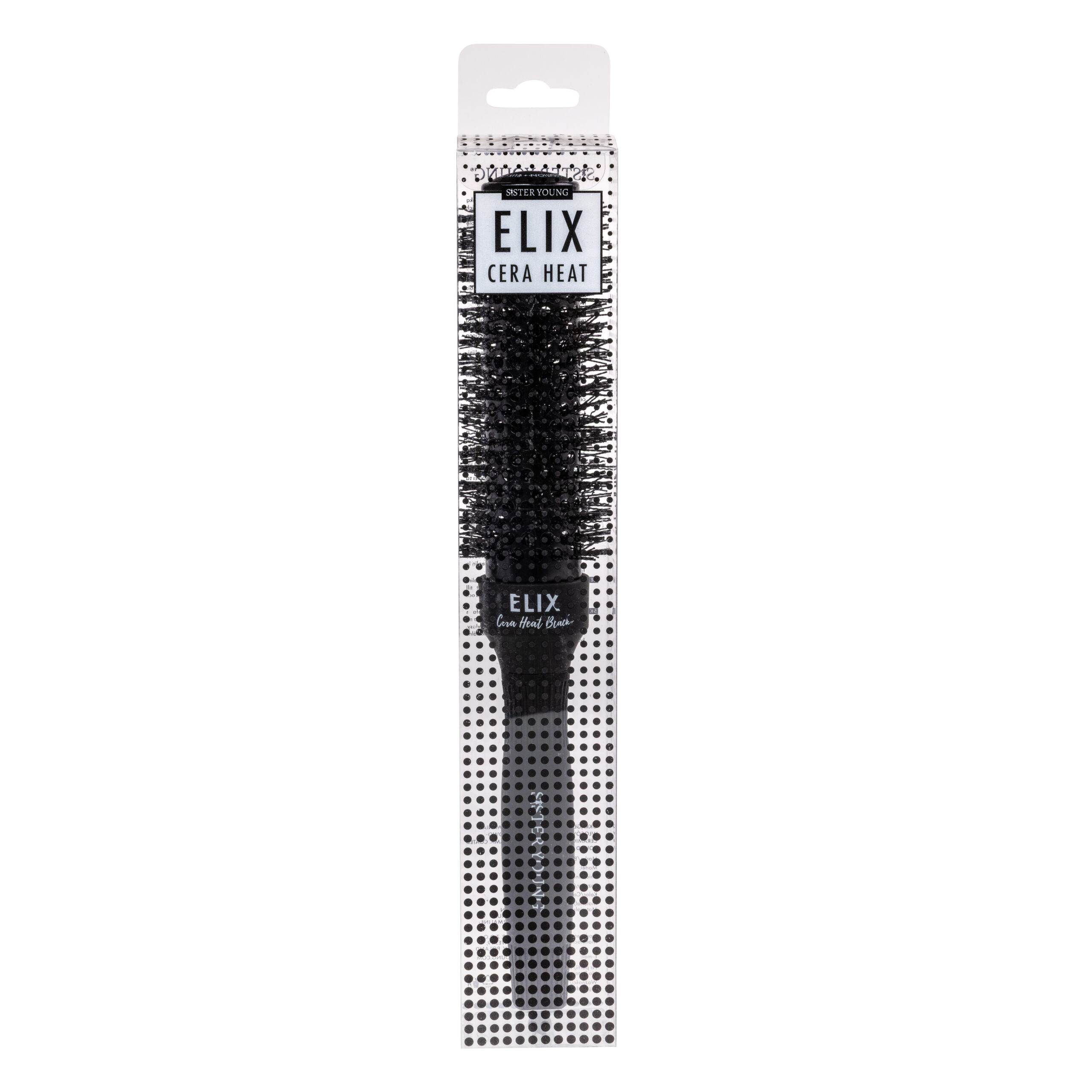 Okrągła szczotka do modelowania Sister Young ELIX BLACK+ 32 mm w opakowaniu