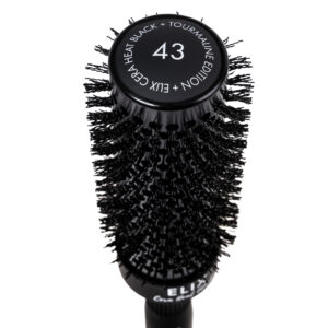 Zbliżenie główki i włosia szczotki Sister Young ELIX BLACK+ z oznaczeniem rozmiaru 43 mm
